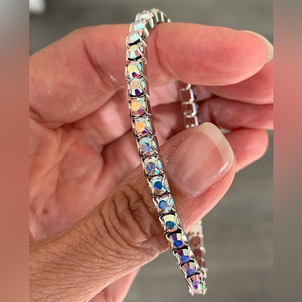 Touchstone Crystal Aurora Boreale Stretch Bracelet - Picture 6 of 7